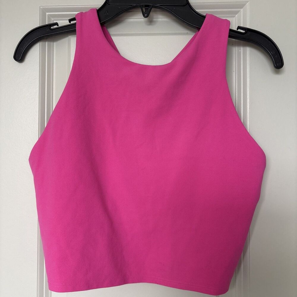 Athleta Conscious Crop Running Tank Top in Hot Pink Small